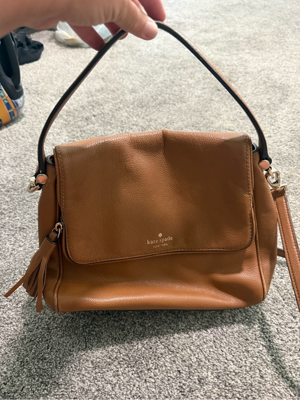 Kate Spade New York Tan Leather Top-Handle Satchel